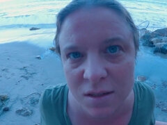 Amerikaner, Strand, Familie, Hjemmelaget, Milf, Synsvinkel, Fitte, Kone