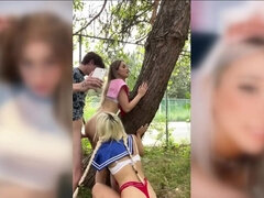 Morena, Dupla penetração, Grupo, Lingerie, Maduroa, Público, Adolescente, Tetas