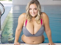 Belle grosse femme bgf, Gros cul, Gros seins, Blonde, Masturbation, Solo, Dénudage, Jouets