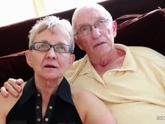 Real Couple's Wild MMF Threesome: Granny, Husband, and Massive Cock