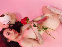 엉덩이, 큰 가슴, 흑갈색 머리, 랑제리, 밀프, 혼자, 문신, 젖가슴