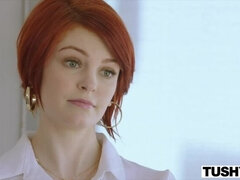 Redhead Secretary Bree Tries Ass for Raise!