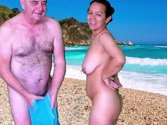 Strand, Grosser schwanz, Blasen, Handjob, Masturbation, Im freien, Öffentlich, Muschi