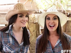 Perse, Blondi, Suihinotto, Ruskeahiuksinen, Rankka, Hd, Ratsastaa, Kolmen kimppa