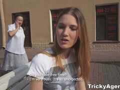 This Russian chick fucked on camera for the first time