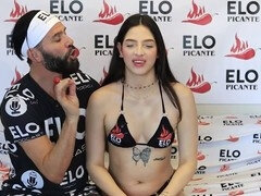 Interview with hot 18-year-old Latina Elo Picante, showing off her big booty