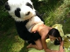 Kuřba, Brunetka, Na obličej, Venku