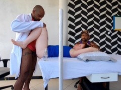 BBW gets examined in an intense gynecological anal session