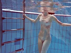 美女, ビキニ, チェコ, アウトドア, 赤毛, 一人, オッパイの, 水中