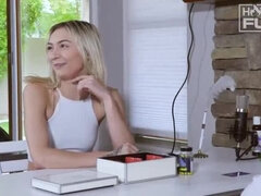 Pauzão, Loiroa, Boquete, Garganta funda, Pau, Músculo, Baixinhoa, Adolescente