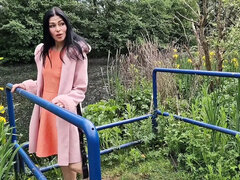 Naked Brunette Nicky Brill Pissing Outdoors - HD Amateur Solo