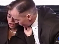 Sexy French brunette Julia Channel gets car fuck in lingerie