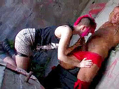 Tights, facial cumshot, outdoor