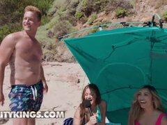 Samantha Lexi gets down & dirty in public with Ryan Reid & Van Wylde in FFM threesome