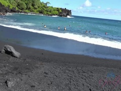 Spiaggia, Pompino, Facciale, Toccando, Lavoro di piedi, Fidanzata, Orgasmo, Punto di vista pov