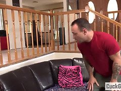 美人, ブロンド, 巨乳な, Hd, なめる, 下着, フェラする, タトゥー