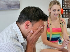 Amateur, Grosse bite, Blonde, Sucer une bite, Pigtail, Rasée, Maigrichonne, Adolescente