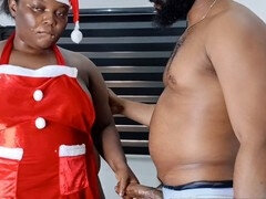 Merry wet Christmas with some wild standing action and a big booty Mrs. Claus