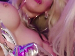 Блондинки, Дилдо, Каблуки, Лесбиянка, Оргазм, Тату, Вибратор