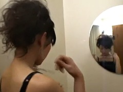 Naughty Japanese with perfect tits in shower bath