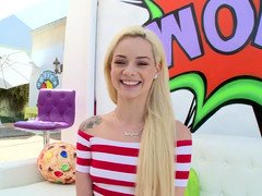 Blonde cutie with a nice set of boobies gets nailed so hard