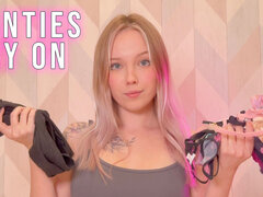 Panty Try-on Tease - Tight, Sheer & Soaked