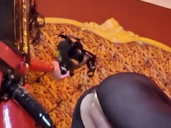 Asian Dominatrix Pegging Slave