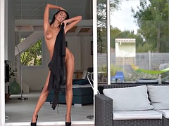 아마추어, 큰 음경, 흑인, 오랄섹스, 흑갈색 머리, 에보니, 핸드잡