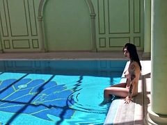 Leie, Strand, Süss, Pool, Öffentlich, Realität, Solo, Titten