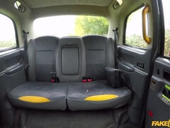 Horny hottie in filthy taxi ride