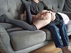 Amatør, Bondage disciplin sadomasochisme, Par, Kjole, Give finger, Røvhåret, Mager, Spanking