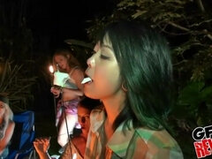 Asiater, Svart, Blond, Brunette, Gruppe, Fitte, Tynn, Pupper