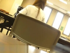 Public learning reading room videotap beautiful young girl sister pit hush