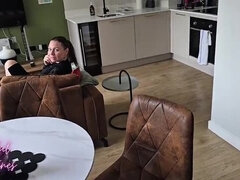 Stepmom Fucks Son While Having Phone Sex With Dad - Cheating MILF Creampie