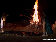 18, Fingring, Hd, Orgasme, Utendørs, Fest, Trekant, Stramt