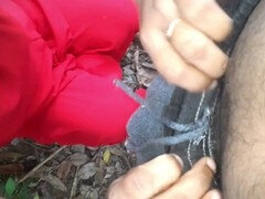 Spermaladung, Handjob, Hausfrau, Indisch, Im freien, Öffentlich