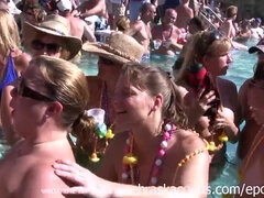 Amatorka, Blondynka, Towarzystwo, Ekshibicjonizm, Nagość, Nudysta, Basen, Nastolatki