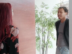 Stora tuttar, Avsugning, Cougar, Doggystyle, Ansiktsbehandling, Hd, Mellanrasig, Rödhårig