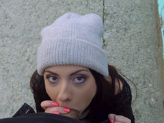 Real girl from the street gives blowjob and gets fucked on cam