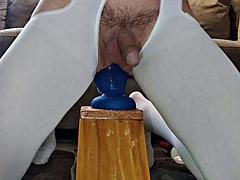 Sissy stretching hole to the max with Topped Toys Post, Tail Raiser, Hilt and All Night Toys Rexxx -  asshole anal fuck hfo