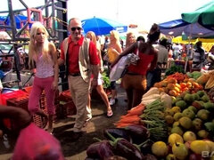 Blond, Sperm skott, Ansiktssperm, Utendørs, Realitet, Trekant