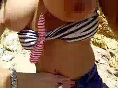 Strand, Avsugning, Sperma shot, Kkm, Spansk, Tonåring, Trekant