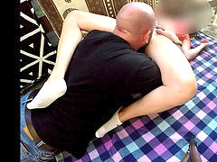 Grosser schwanz, Blasen, Im freien, Öffentlich, Socken