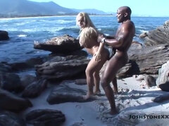 Interracial beach porn -blonde mature with big ass takes bbc
