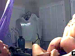 Platinum-blonde, big-butt, hula-hoop