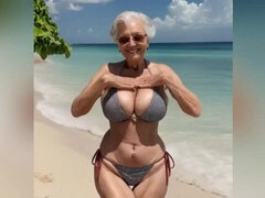 Pláž, Bikini, Prsatá, Rodina, Babi, Dospělé, Tabu