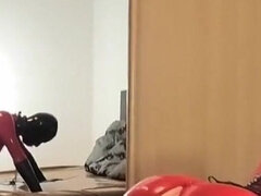 In den arsch, Blasen, Puppe, Domination, Latex, Sklave, Strapon