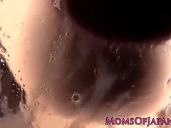 Cum hungry Japanese step mom Hina Akiyoshi tastes two cum loads