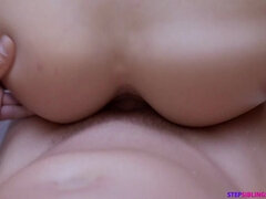 Pik sutte, Brunette, Fanget, Hårdt, Slikning, Orgasme, Pov, Barberet