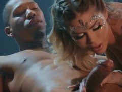 69, 흑인, 금발의, 오랄섹스, 음경, 얼굴에